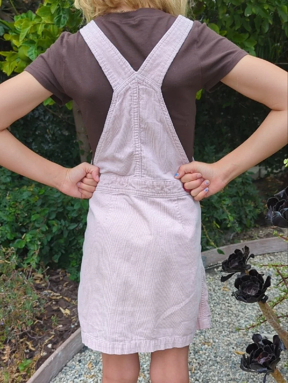 Old Navy Light Pink Button-Front Pinafore Dress